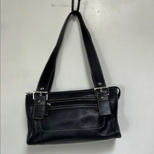 Y2K Black Leather Shoulder Bag